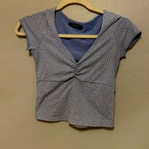 Brandy Melville floral blue Gina top